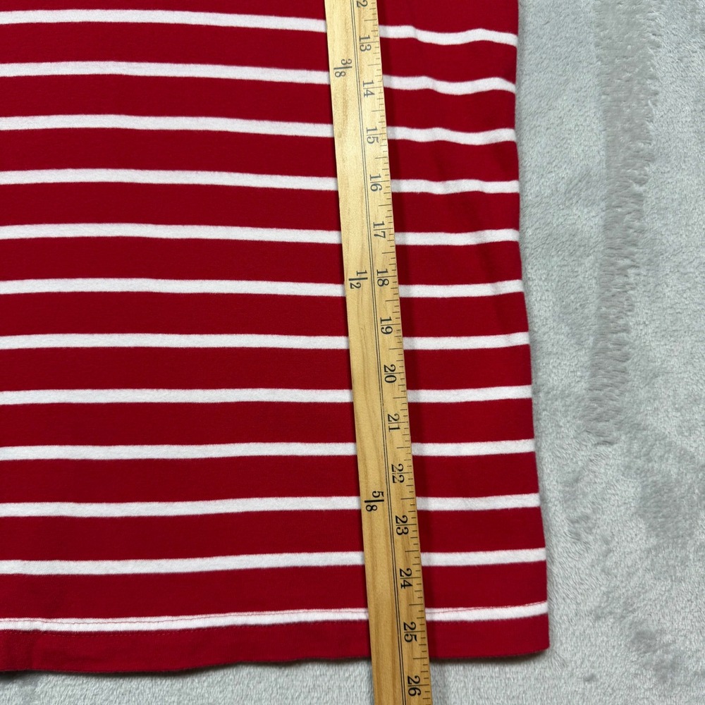 Vintage 2000s Red White Striped 100% Cotton Hollister Crew Neck Tee S - Picture 2 of 7